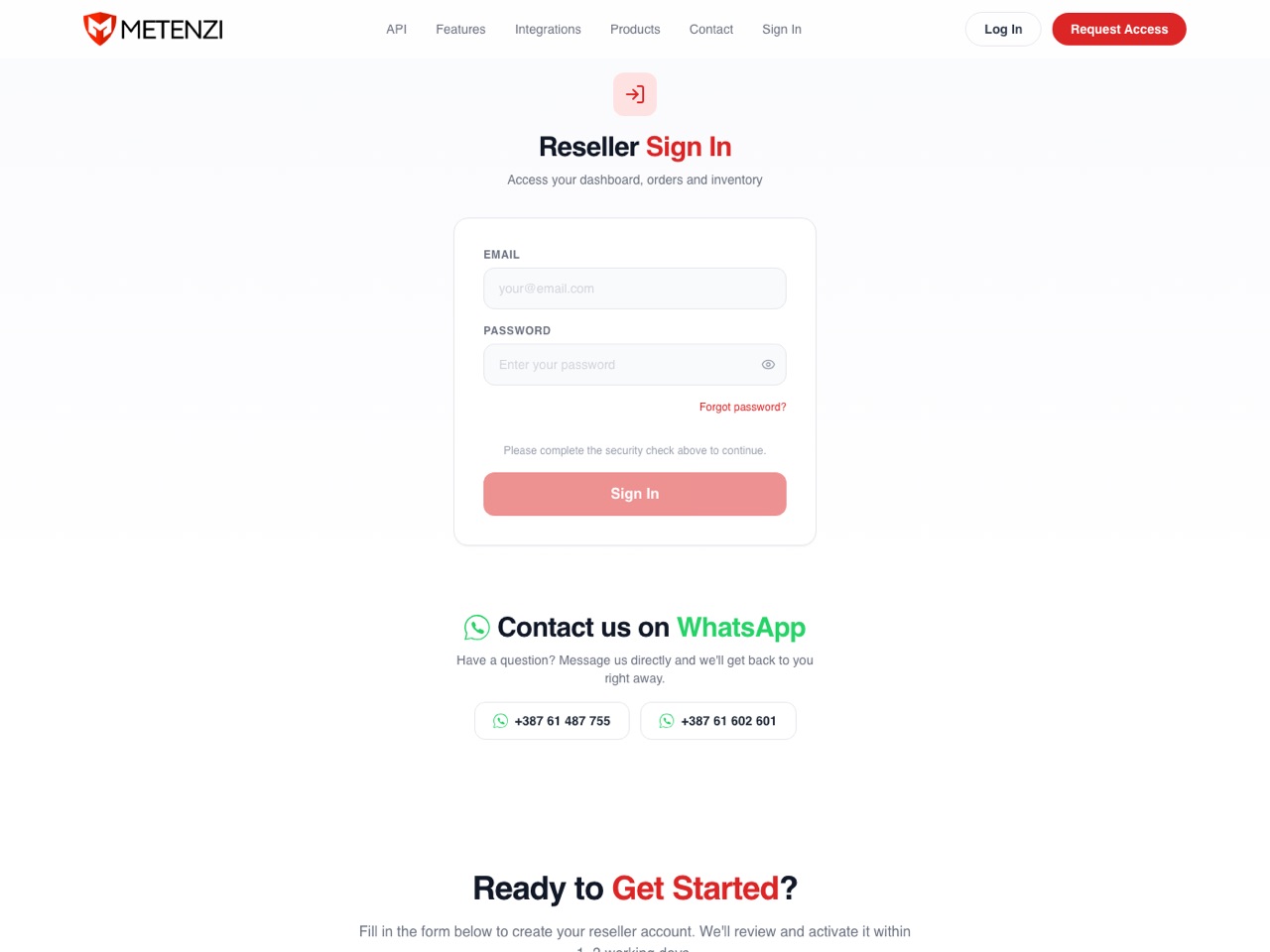 Metenzi — live website